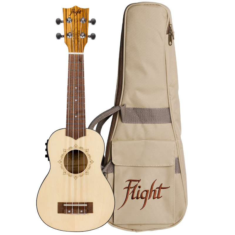 Sopran Electro-Acoustic Ukulele (med taske) Flight: DUS320CEQ
