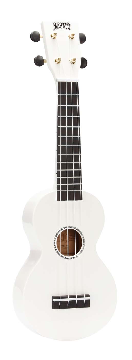 Mahalo Rainbow Series Soprano Ukulele - White Med taske
