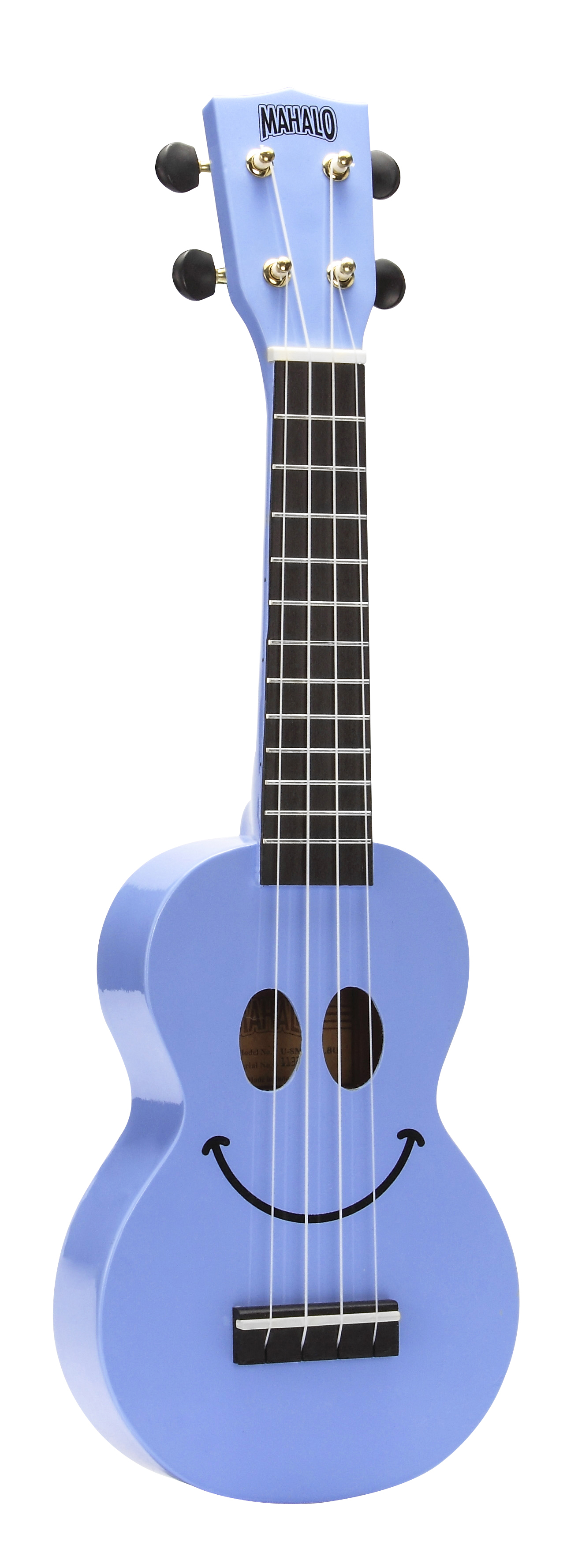 Mahalo Smiley Series Soprano Ukulele - Light Blue Med taske