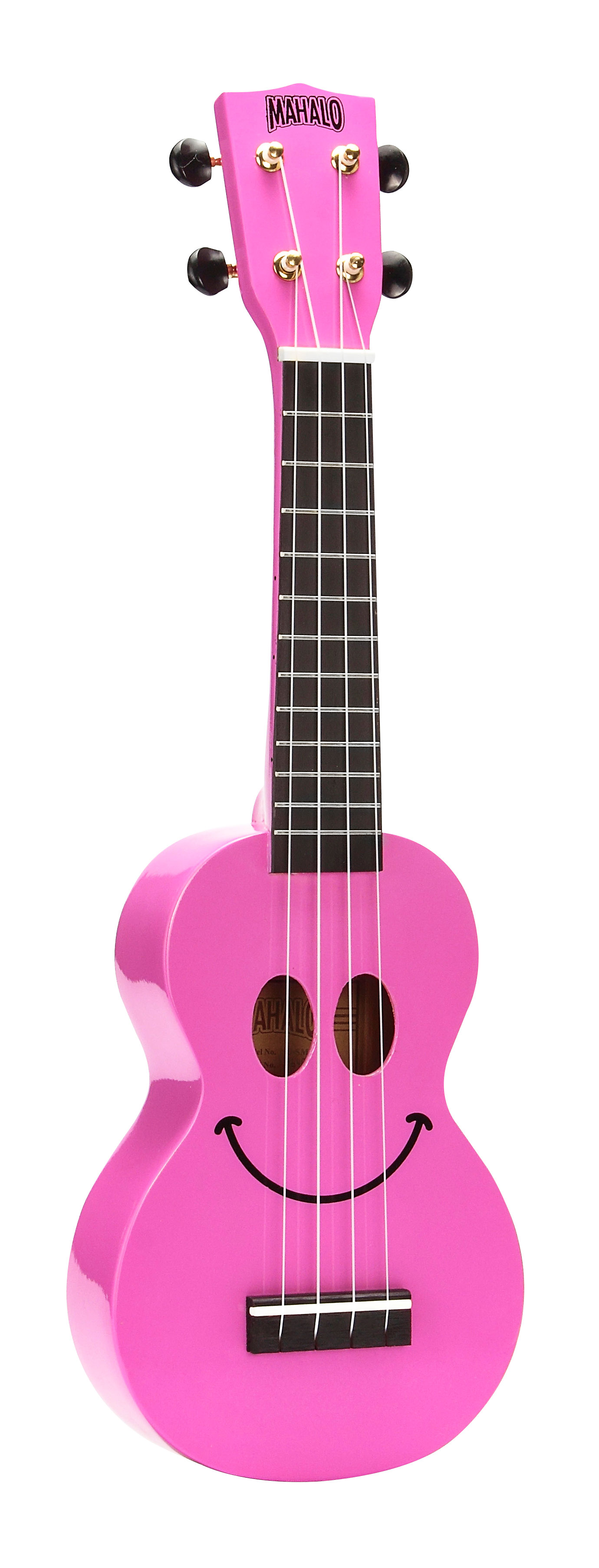 Mahalo Smiley Series Soprano Ukulele - Pink Med taske