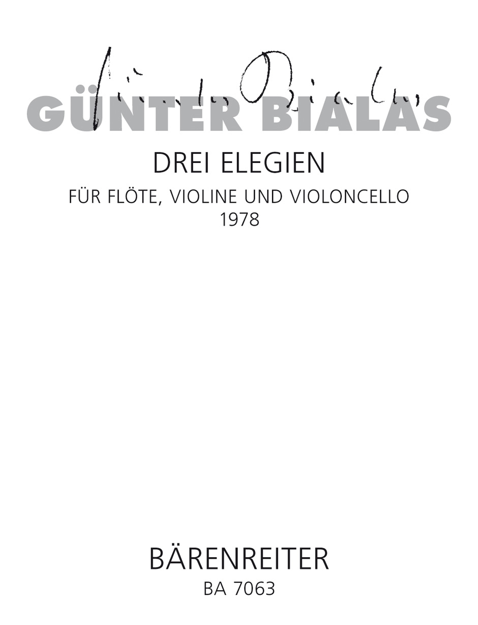 Drei Elegien - Bialas, Günter