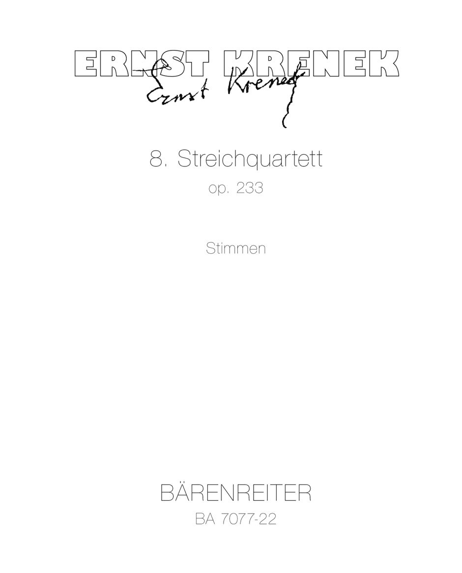 String Quartet - Krenek, Ernst