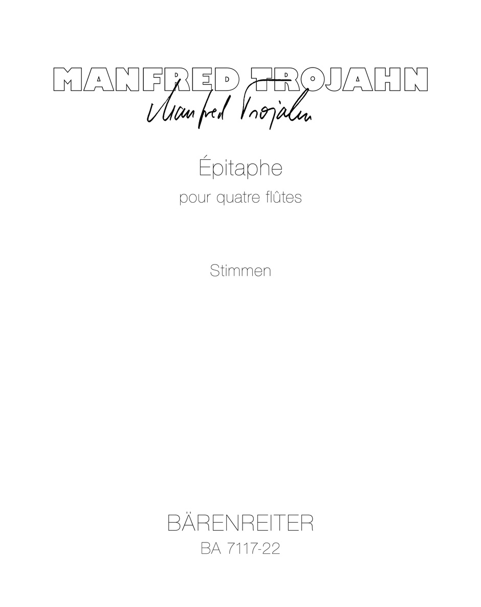 Epitaphe - Trojahn, Manfred