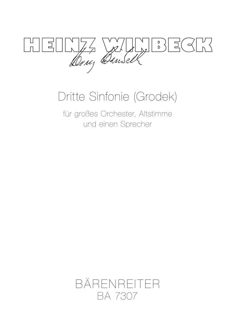 Dritte Sinfonie - Winbeck, Heinz