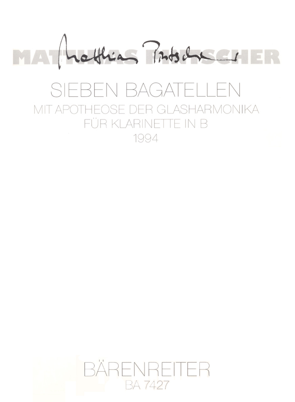 Sieben Bagatellen mit Apotheose der Glasharmonika - Pintscher, Matthias