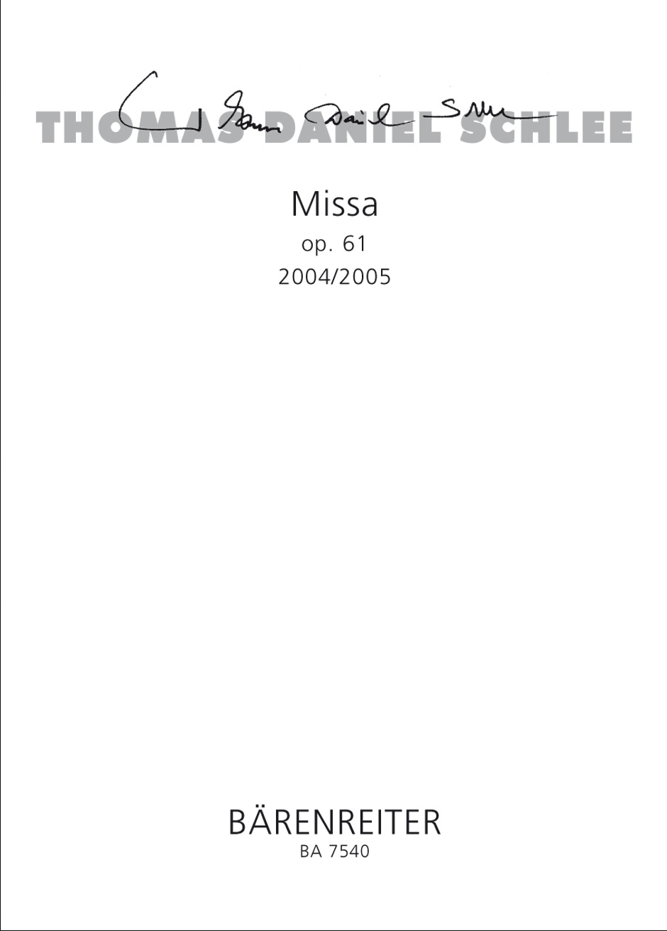Missa - Schlee, Thomas Daniel