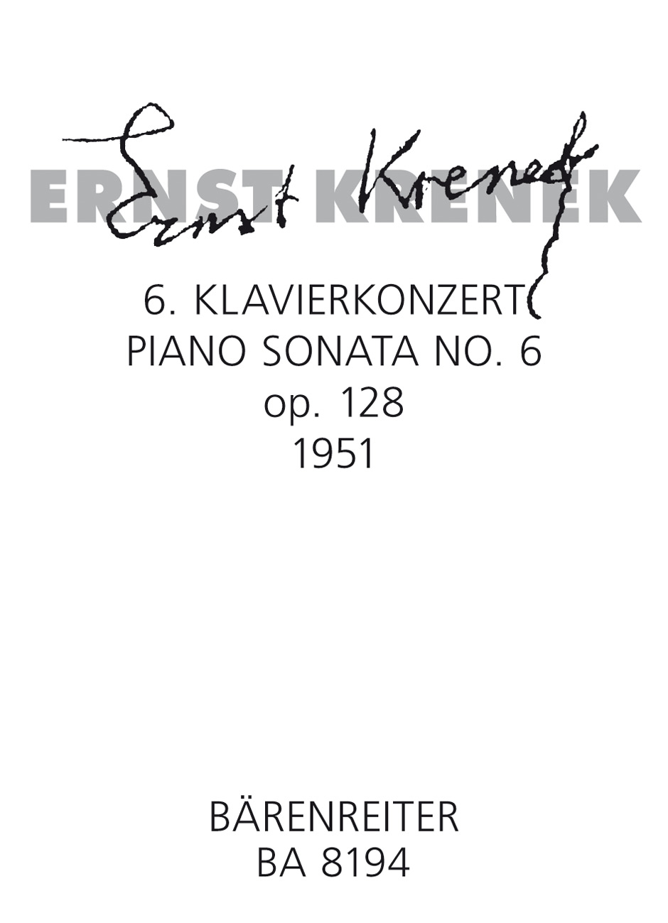 Sechste Klaviersonate - Krenek, Ernst