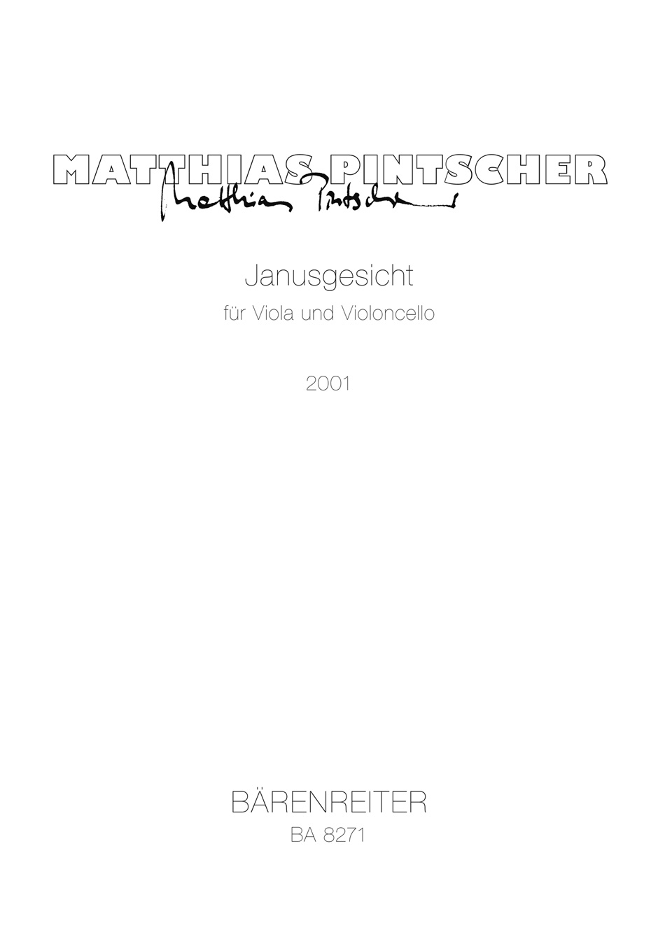 Janusgesicht - Pintscher, Matthias