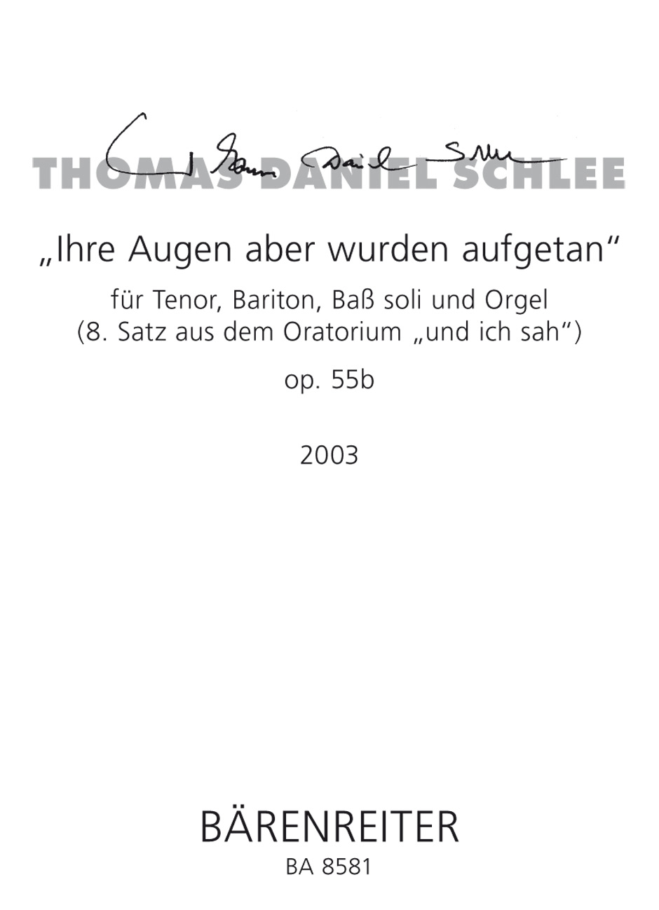 Ihre Augen aber wurden aufgetan - Schlee, Thomas Daniel