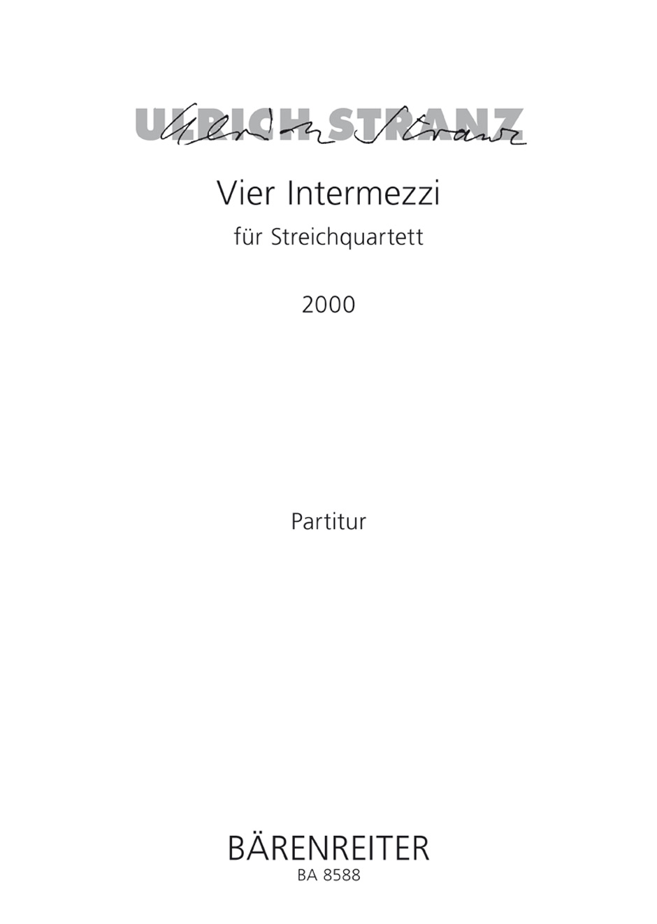 Vier Intermezzi - Stranz, Ulrich