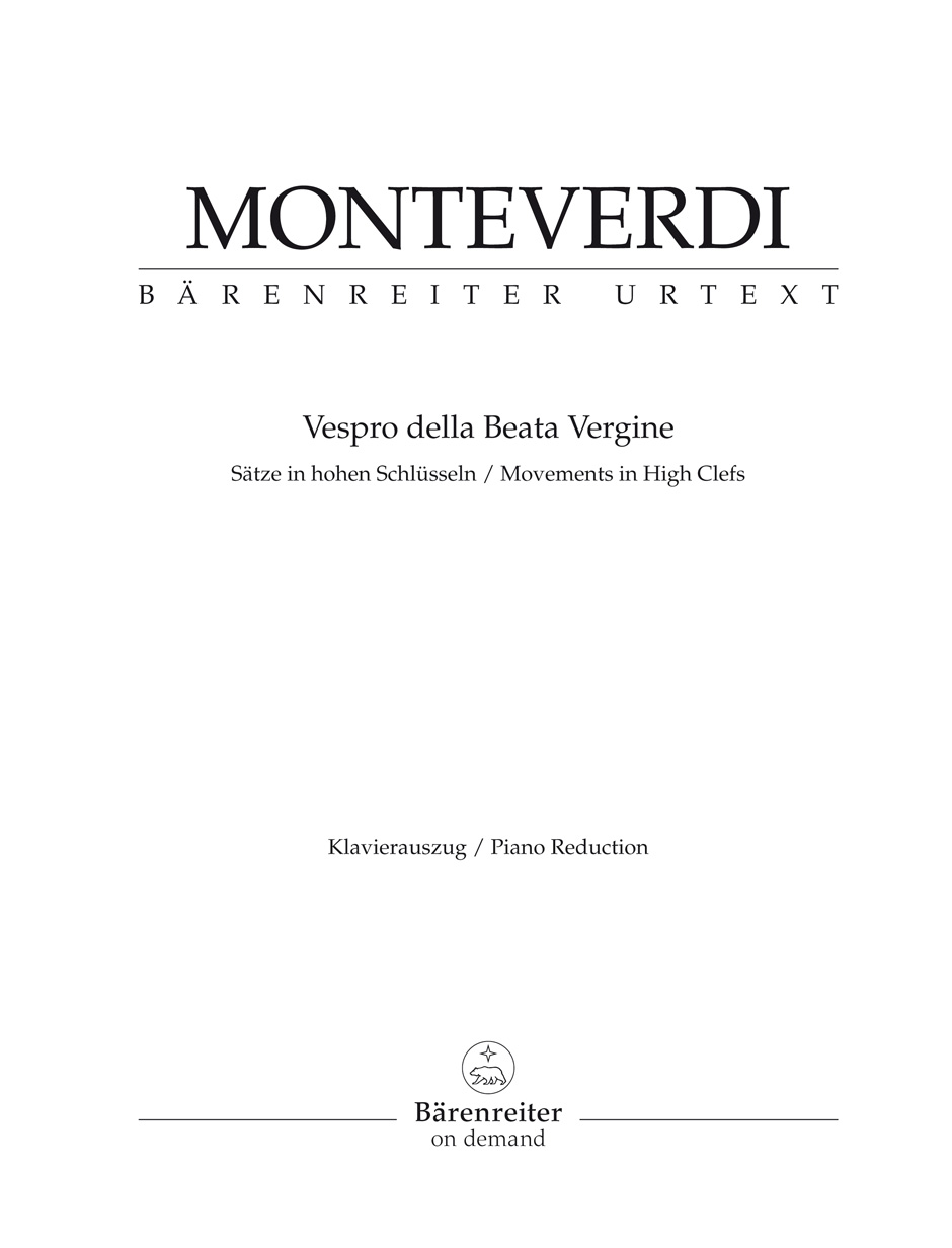 Vespro della Beata Vergine - Monteverdi, Claudio