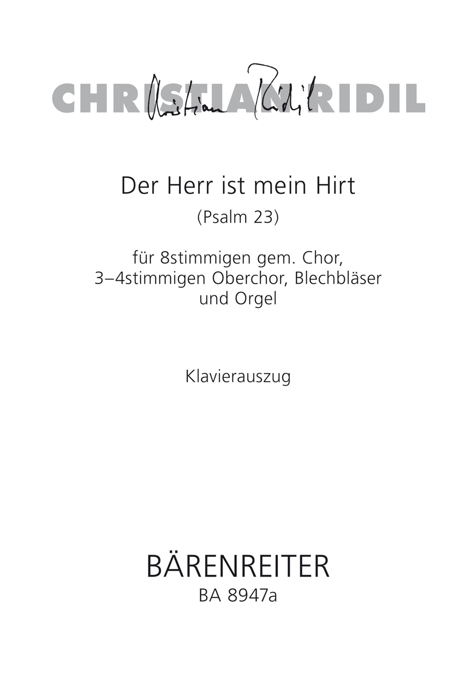 Der Herr ist mein Hirt - Ridil, Christian