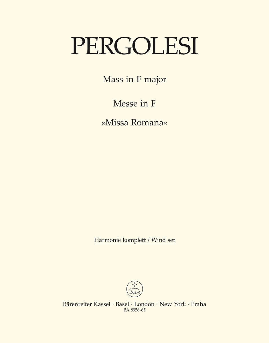 Mass - Pergolesi, Giovanni Battista
