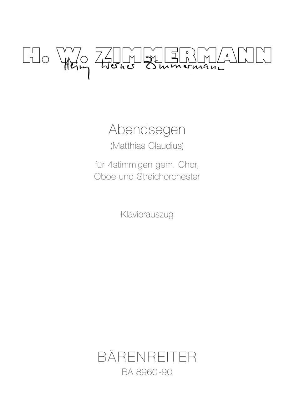 Abendsegen - Zimmermann, Heinz Werner