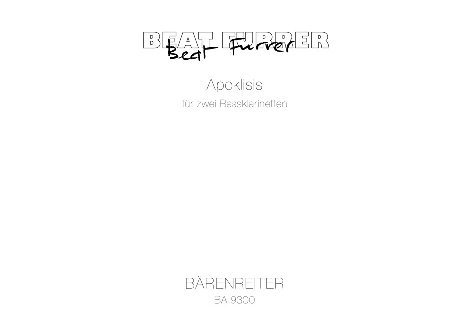 Apoklisis - Furrer, Beat