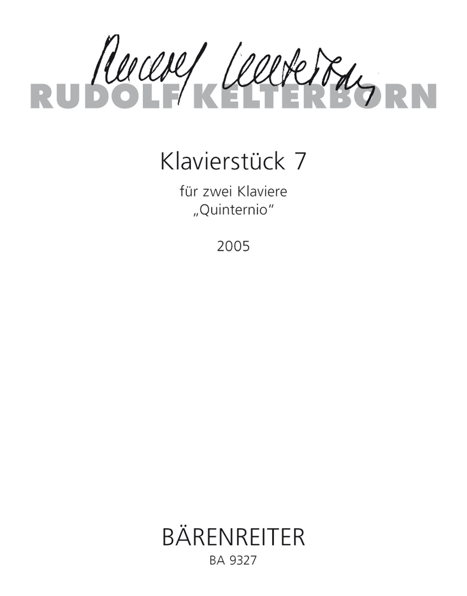 Klavierstück 7 - Kelterborn, Rudolf