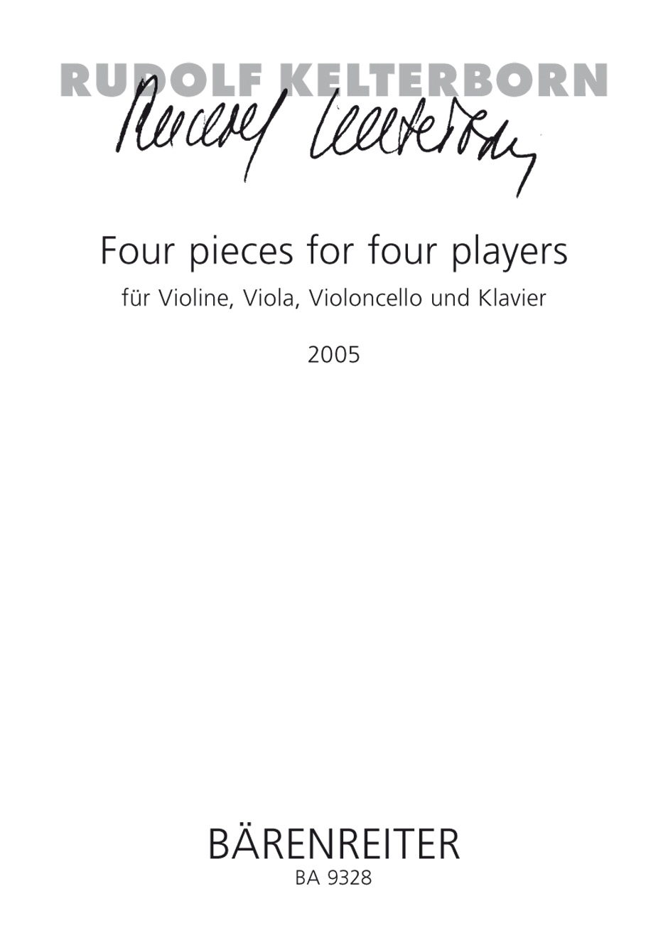 Four Pieces for four Players - Kelterborn, Rudolf
