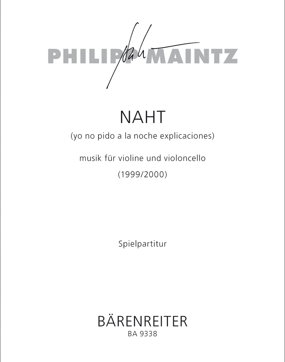 NAHT (yo no pido a la noche explicaciones) - Maintz, Philipp