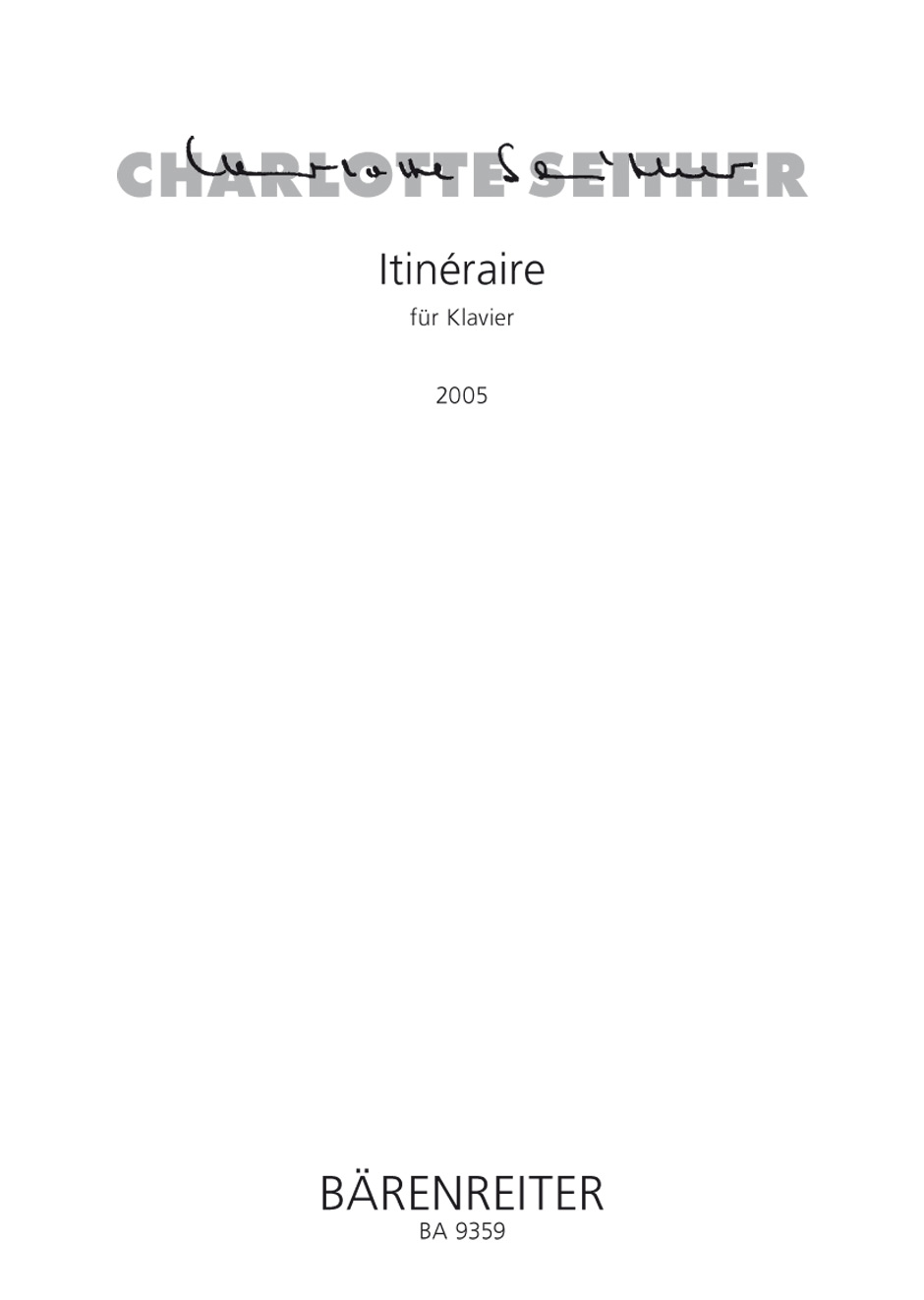 Itinéraire - Seither, Charlotte