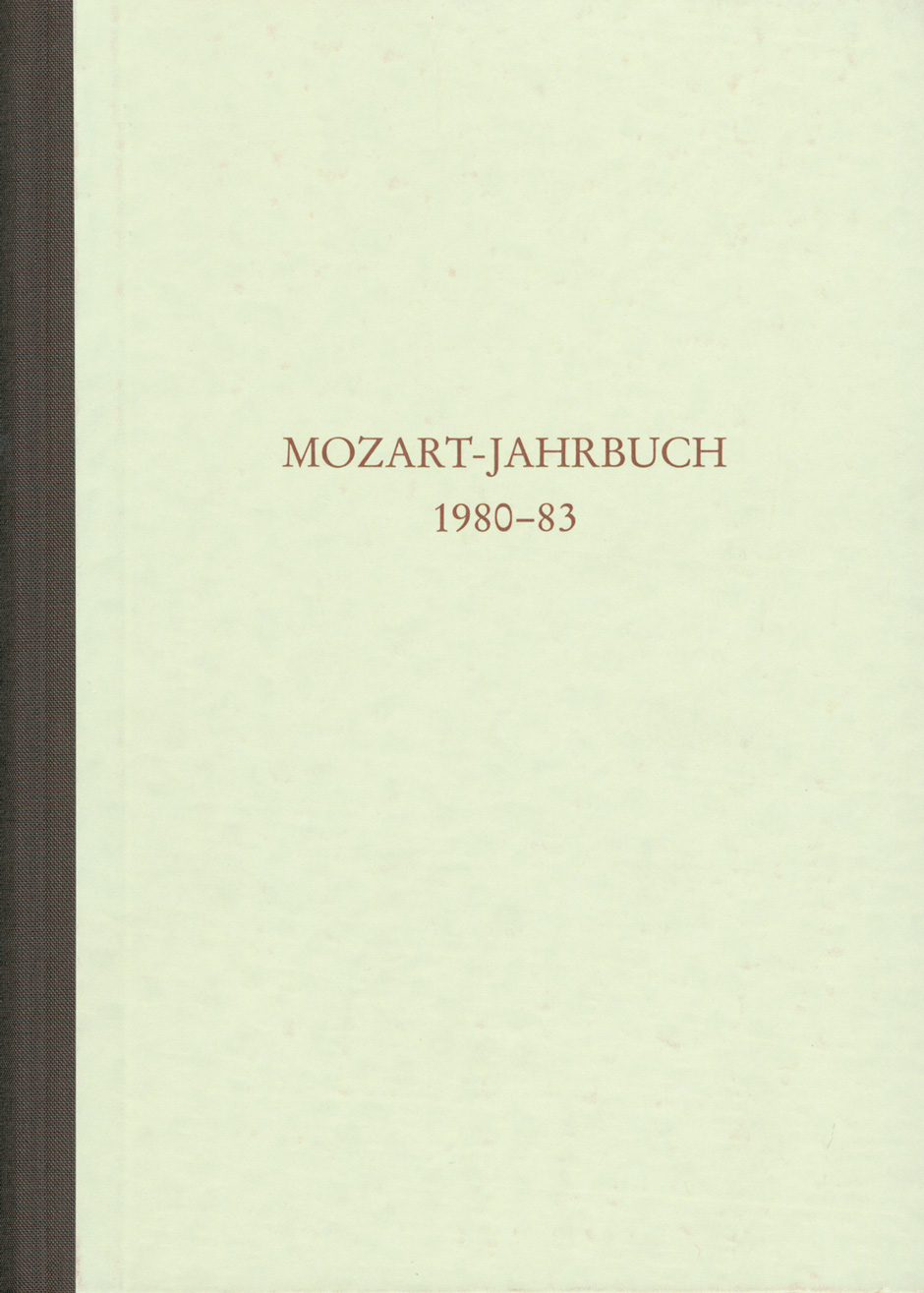 Mozart-Jahrbuch 1980/83 -