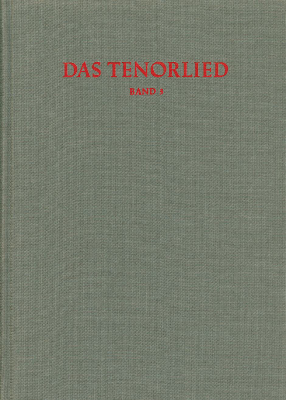 Das Tenorlied. Band 3, Register -