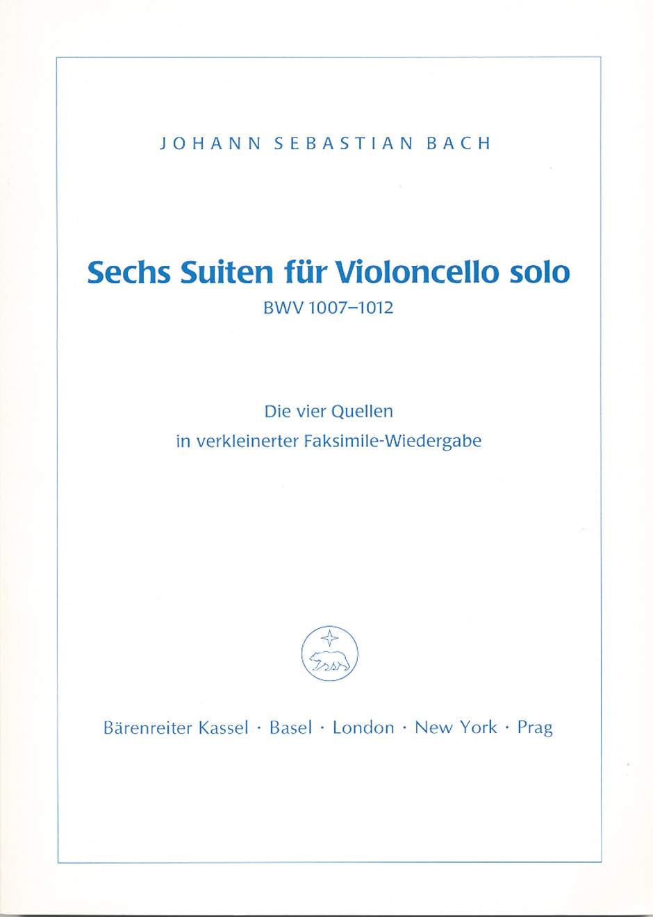 Sechs Suiten für Violoncello solo - Bach, Johann Sebastian