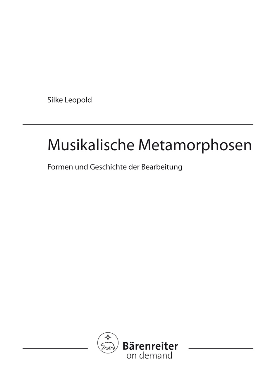 Musikalische Metamorphosen -