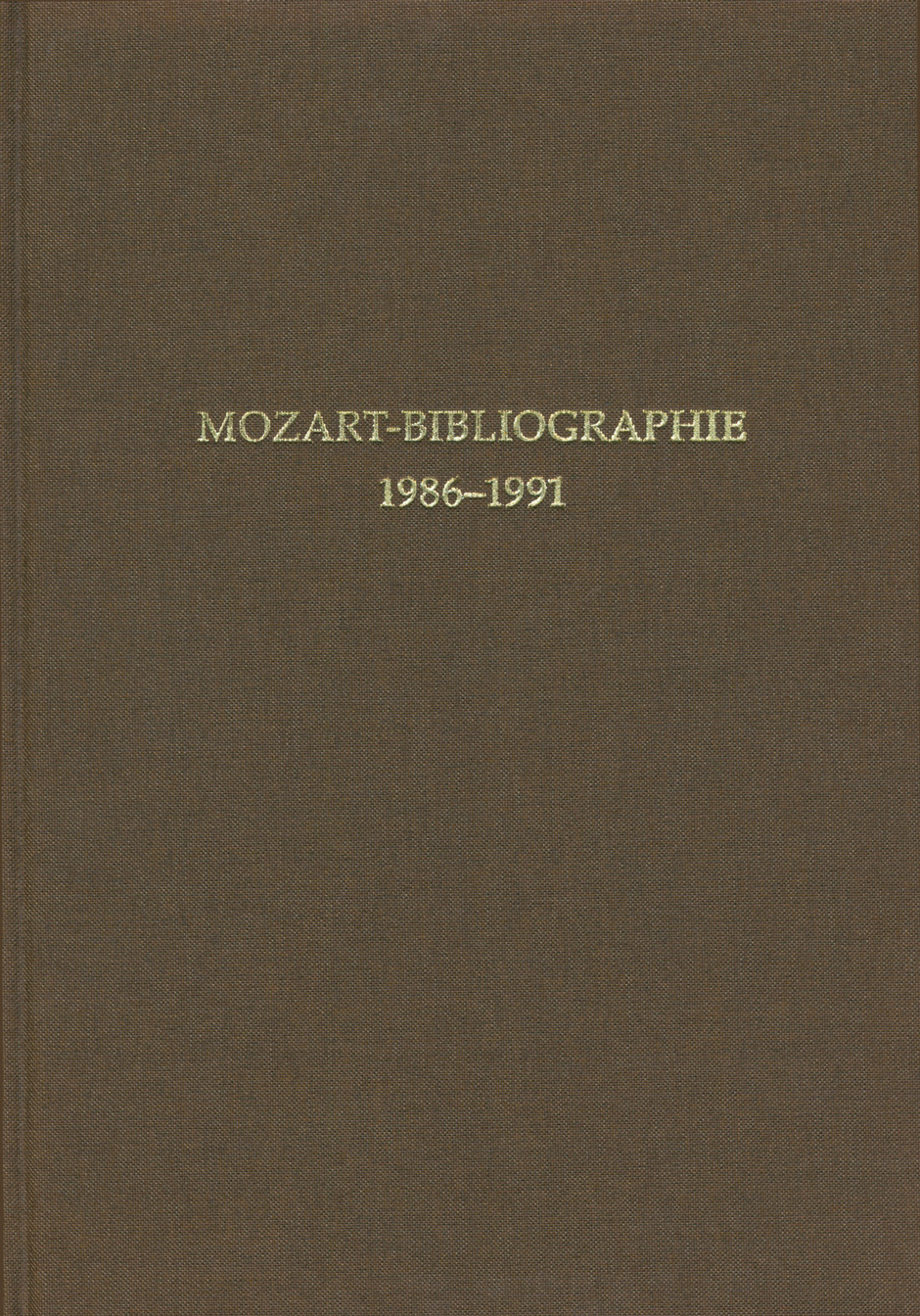 Mozart-Bibliographie. 1986-1991 -