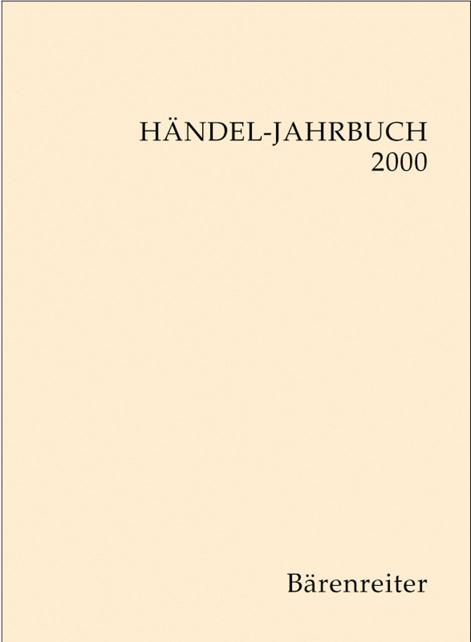 Händel-Jahrbuch 2000, 46. Jahrgang -