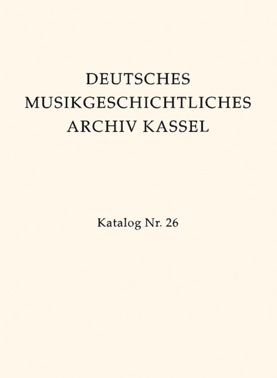 Deutsches MusikGeschichtliches Archiv Kassel. Katalog der Filmsammlung -