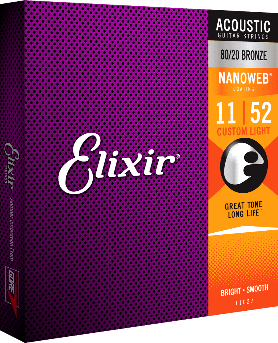 Elixir strings Nanoweb Extra Light Bronche Acoustic Western guitar 11-52