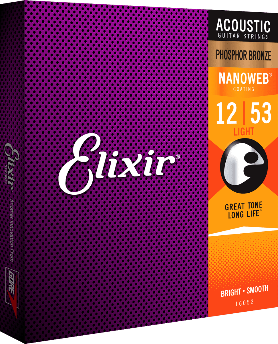 Elixir strings Nanoweb Light Phosphor Bronche Acoustic Western guitar 12-53