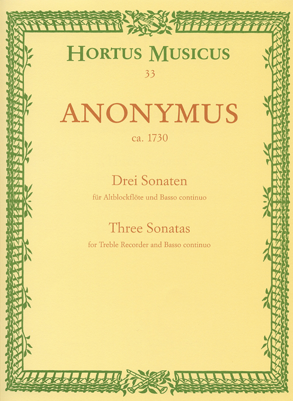Three Sonatas - Anonymus (ca. 1730)