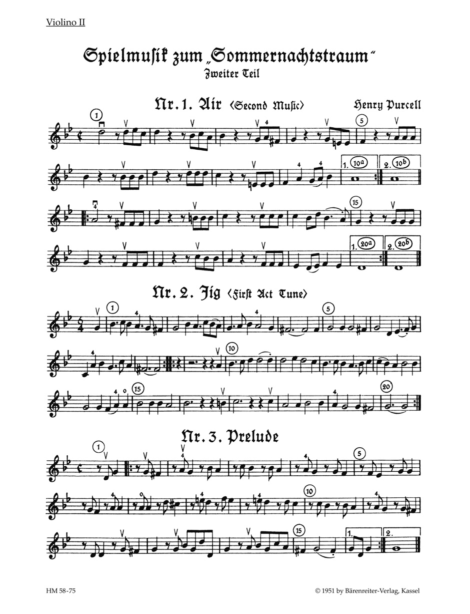 Spielmusik zum Sommernachtstraum - Purcell, Henry