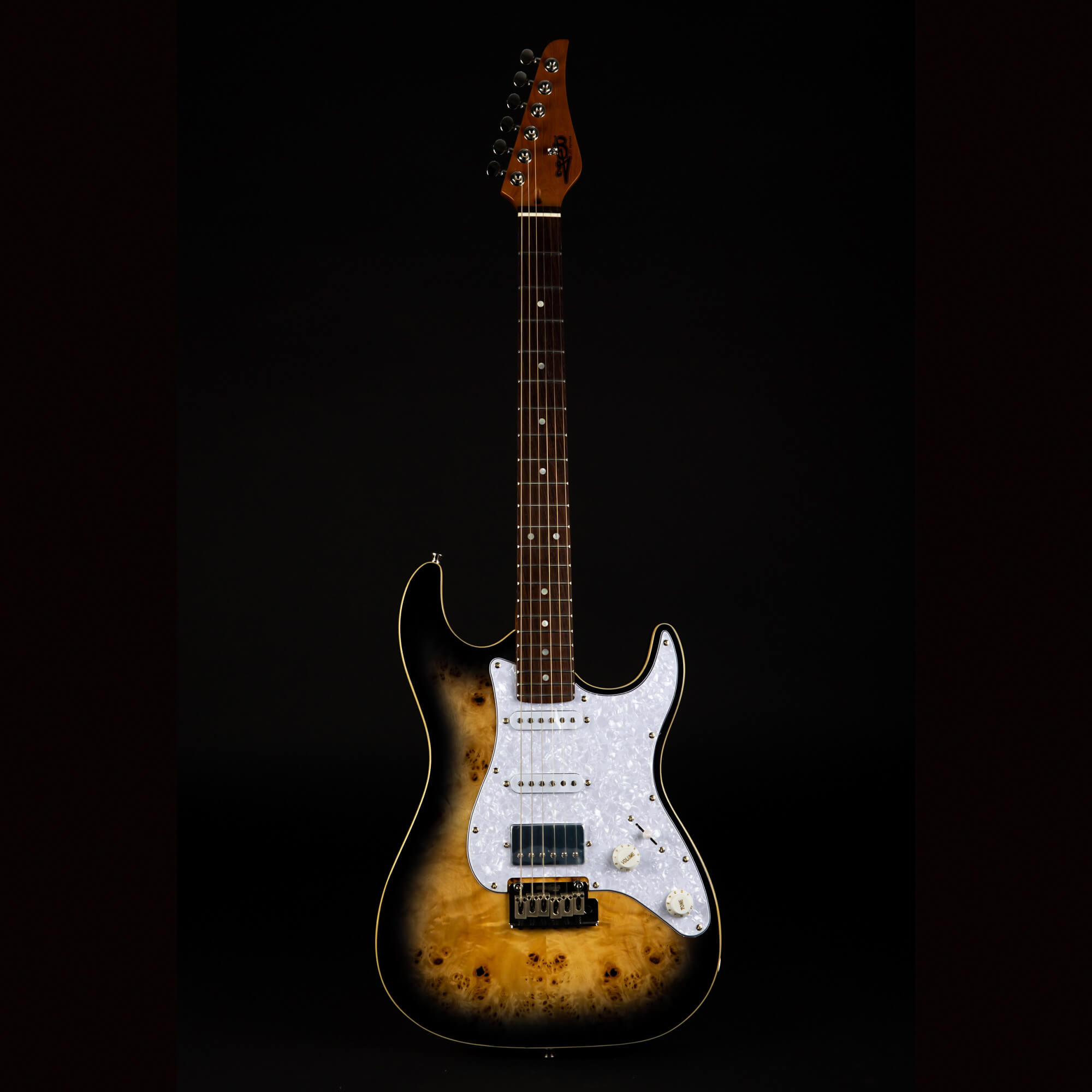 JS450 Elektrisk Guitar fra Jet Guitars  - Trans Brown (Spalted Top) : Rosewood Fretboard