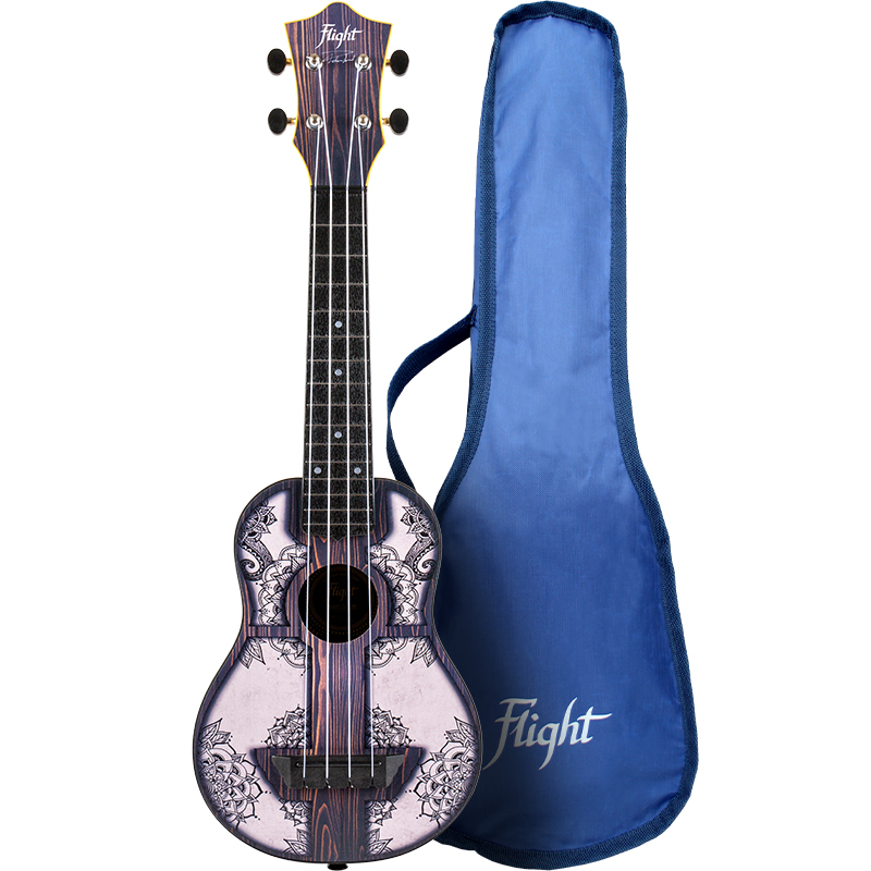 Rejse/Travel sopran Ukulele Flight TUS40 - Mandala Wood med taske
