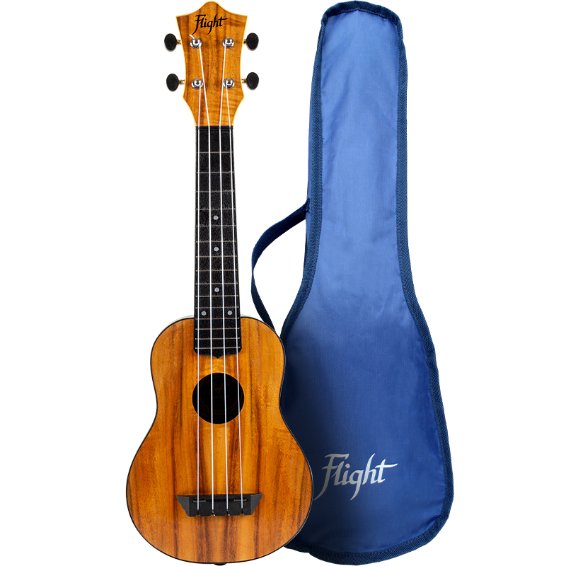 Rejse/Travel sopran Ukulele TUS55 - Acacia : med taske fra Flight