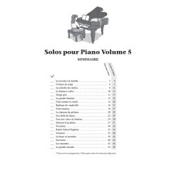 Solos pour Piano, volume 5 : M&eacute;thode de Piano Hal Leonard