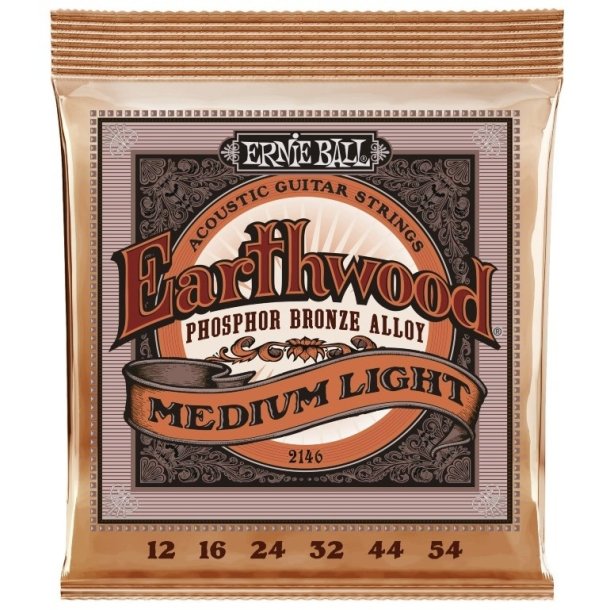 Ernie Ball 2146 Earthwood Phosphor Bronze Medium Light 12-54