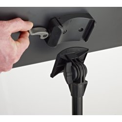 K&M school Orchestra music stand in black powder-coated aluminum with steel desk - model: 11870