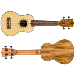 Flight: DUS320 Soprano Ukulele - Zebrano B&S (With Bag)