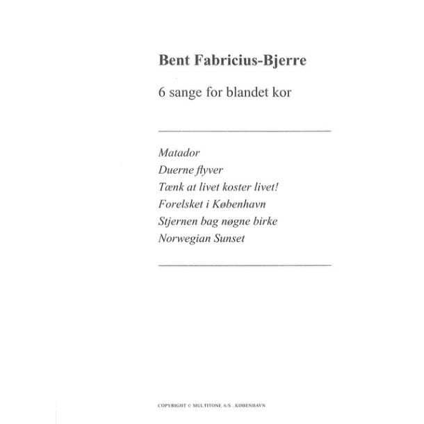 Bjerre 6 Sange for blandet kor