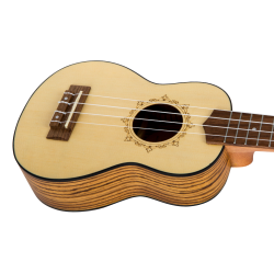 Flight: DUS320 Soprano Ukulele - Zebrano B&S (With Bag)
