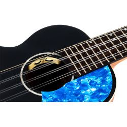 Flight Iris 8 strings Tenor Electro Ukulele - Black : Solid Top, 8 String