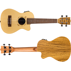 Flight DUC328CEQ Elec Concert Ukulele - Zeb B&S : Includes Gig Bag