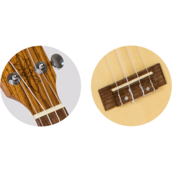 Flight: DUS320 Soprano Ukulele - Zebrano B&S (With Bag)