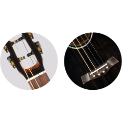 Nighthawk Baritone Electro Ukulele - Black : All Solid