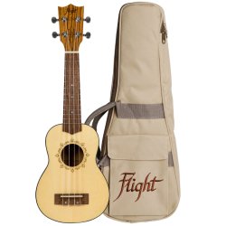 Flight: DUS320 Soprano Ukulele - Zebrano B&S (With Bag)