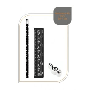 Stationery kit mini: sheet music black