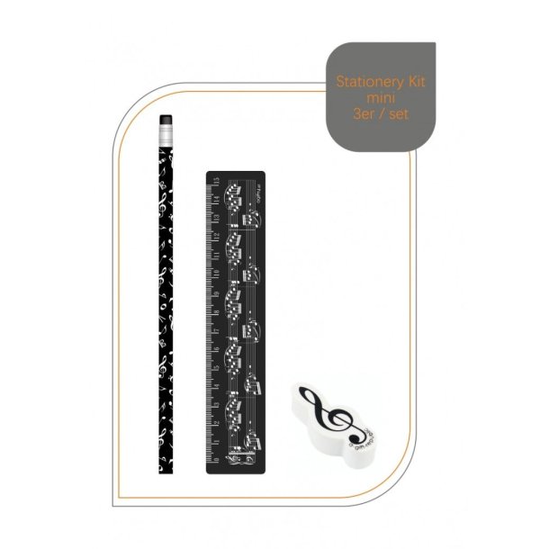 Stationery kit mini: sheet music black